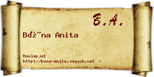 Bóna Anita névjegykártya