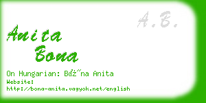 anita bona business card